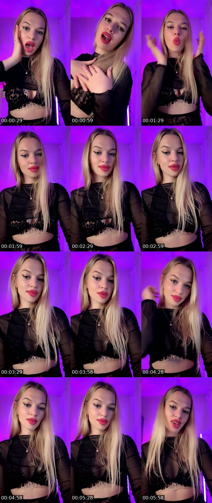 Contact-sheet preview of Rovsi💋's SuperLive recording